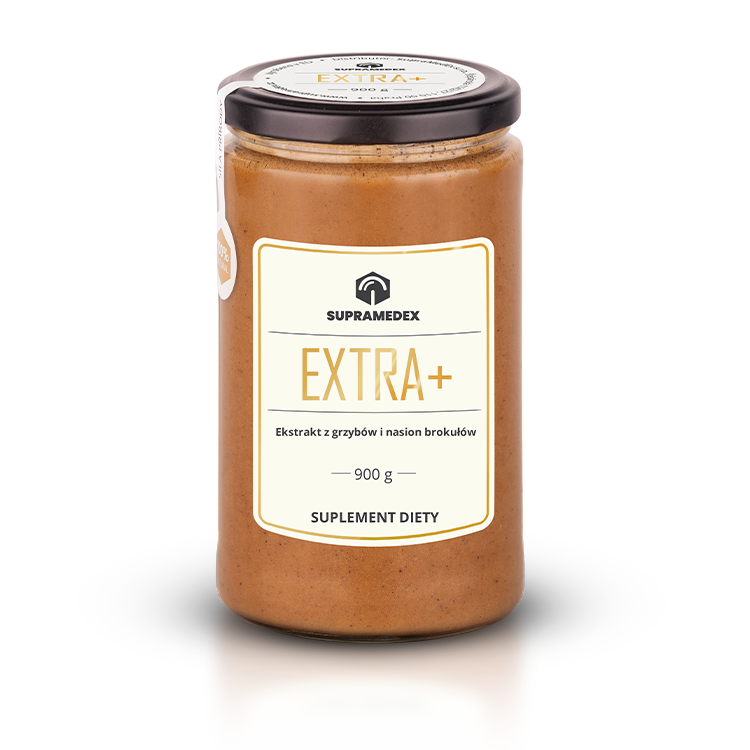 Extra+ - ekstrakt z nasion brokułu, soplówki jeżowatej i mieszanki grzybów